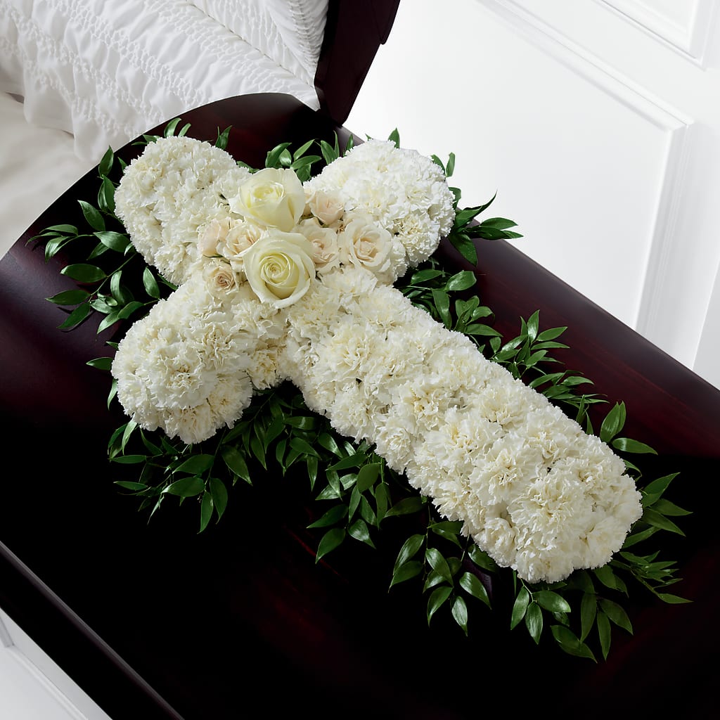 Peaceful Memories Casket Spray (Standard) – Charleston Cut Flower Company, Charleston WV