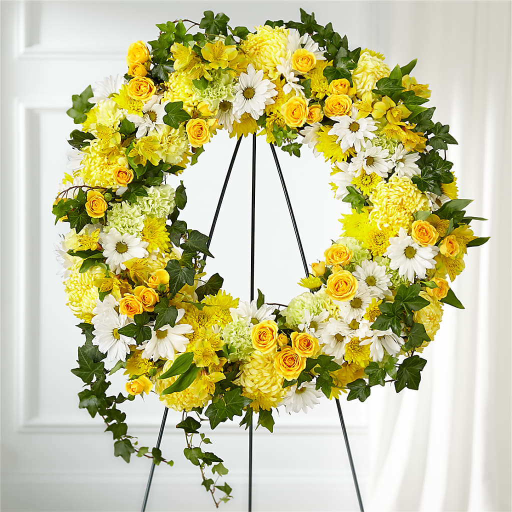 Golden Remembrance Wreath – Charleston Cut Flower Company, Charleston WV