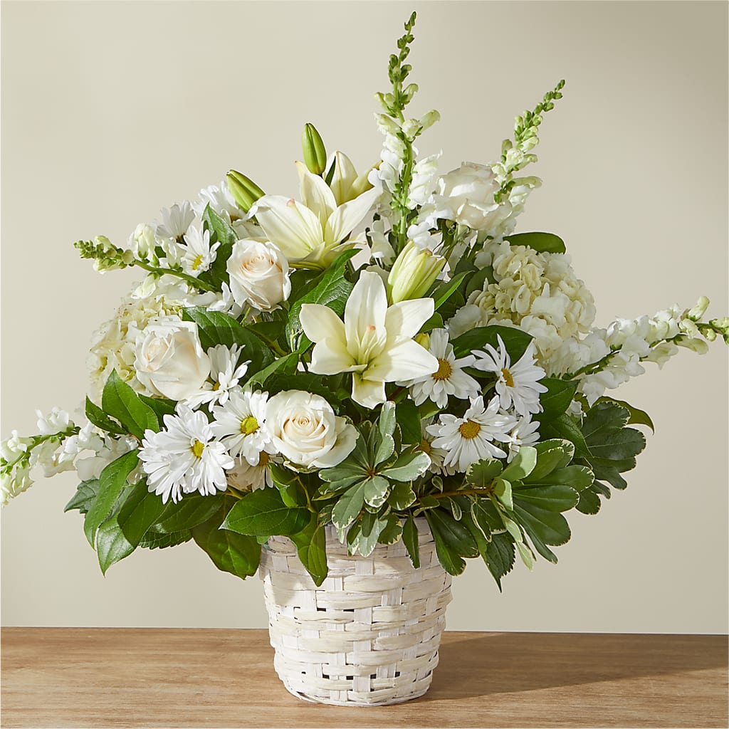 Ivory Elegance Floral Basket – Charleston Cut Flower Company, Charleston WV