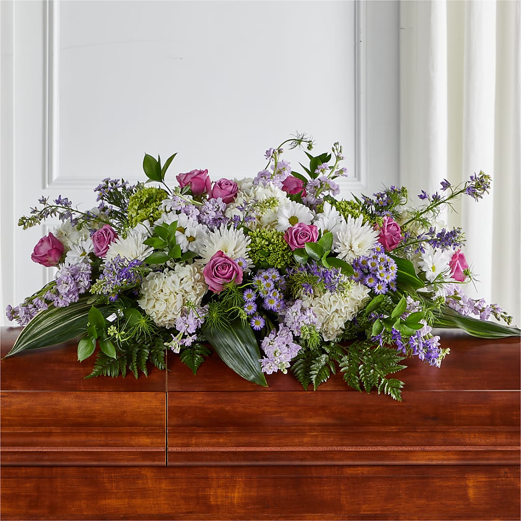 Meadows of Serenity Casket Spray – Charleston Cut Flower Company, Charleston WV