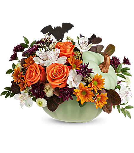 Teleflora's Spooky Sage Pumpkin by CCF – Charleston Cut Flower Company, Charleston WV