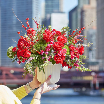 Big Red Bow Bouquet –  Charleston Cut Flower Company, Charleston WV