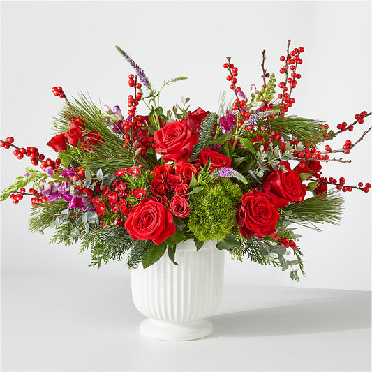 Big Red Bow Bouquet –  Charleston Cut Flower Company, Charleston WV