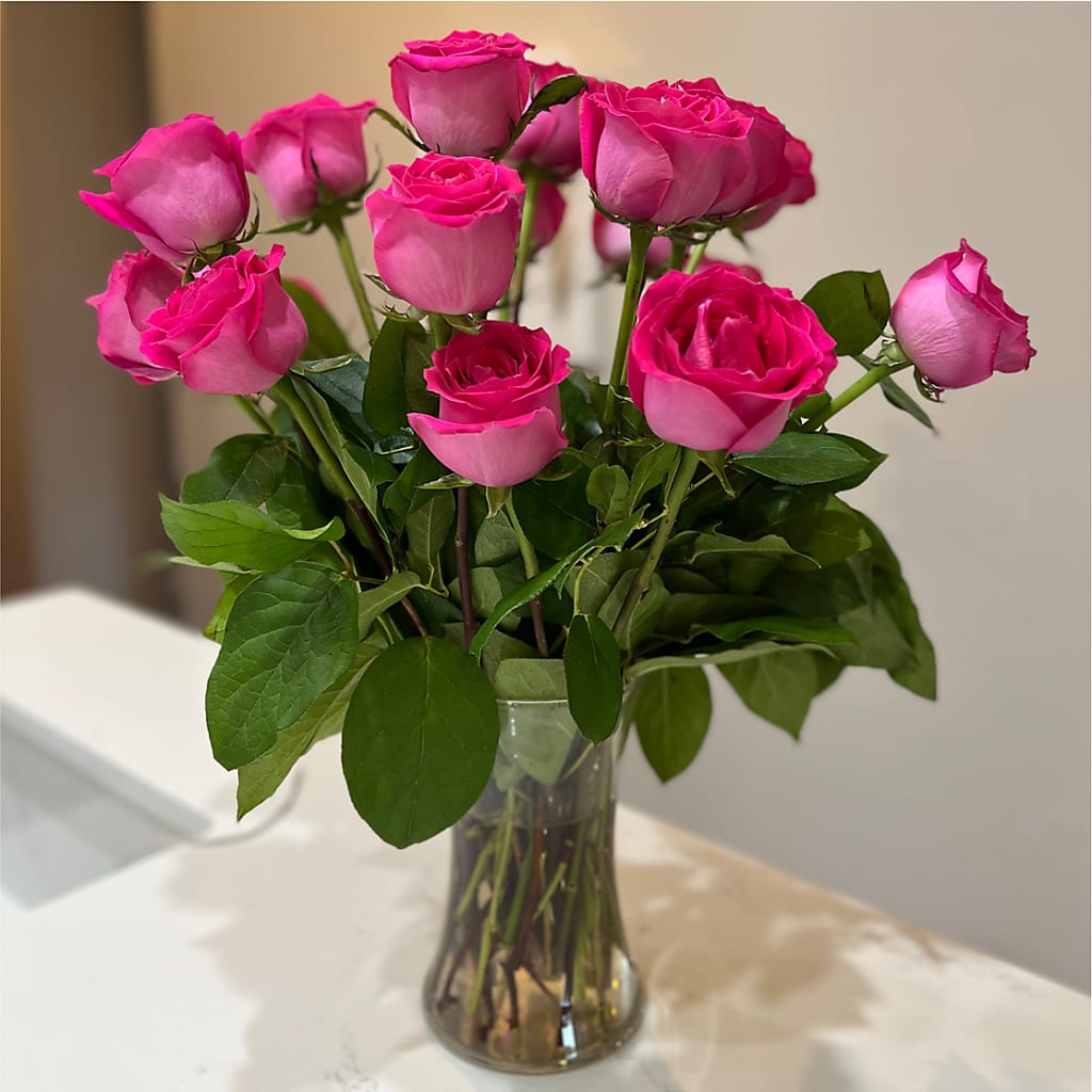 Long Stem Pink Rose Bouquet –  Charleston Cut Flower Company, Charleston WV