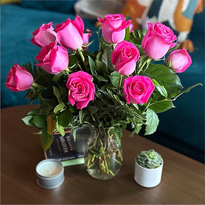 Long Stem Pink Rose Bouquet –  Charleston Cut Flower Company, Charleston WV