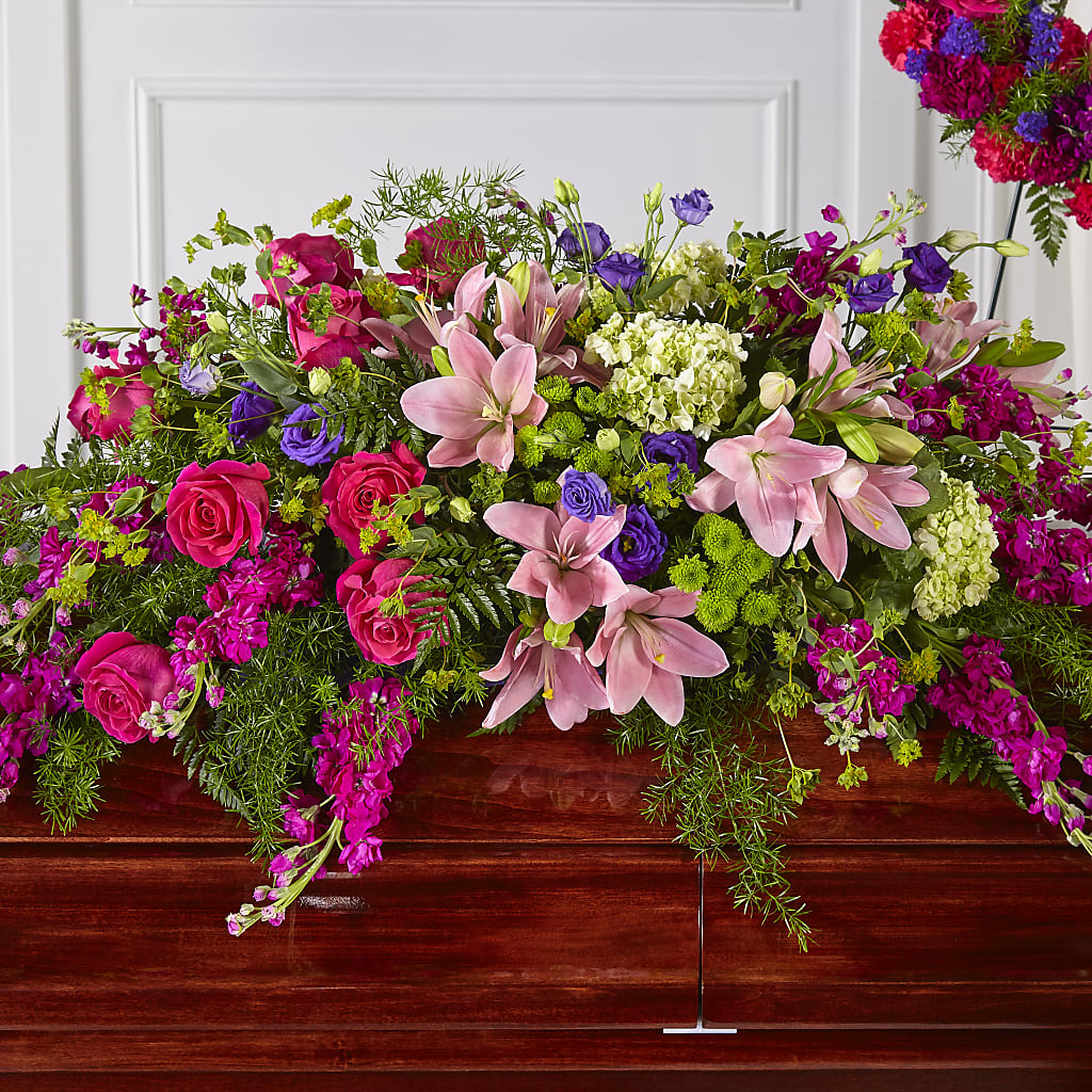 Radiant Tribute Casket Spray –  Charleston Cut Flower Company, Charleston WV