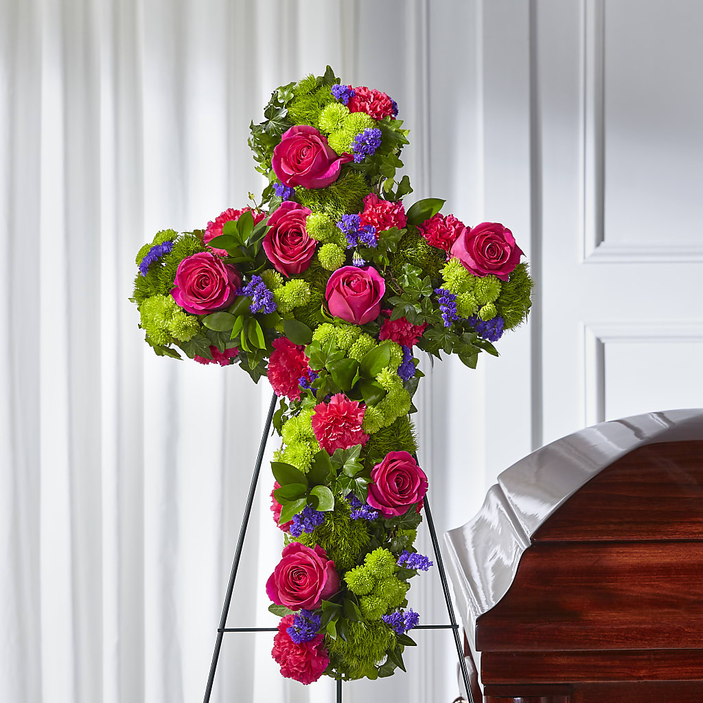 Tribute Rose Floral Cross –  Charleston Cut Flower Company, Charleston WV
