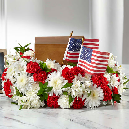 Spirit of Patriotism Cremation Adornment –  Charleston Cut Flower Company, Charleston WV