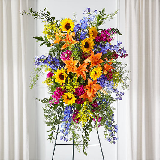 Sunlit Memories Standing Spray (Standard) –  Charleston Cut Flower Company, Charleston WV