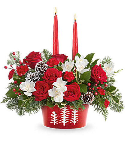 Teleflora's Evergreen Charm Centerpiece by CCFC
