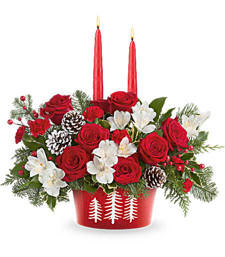 Teleflora's Evergreen Charm Centerpiece by CCFC