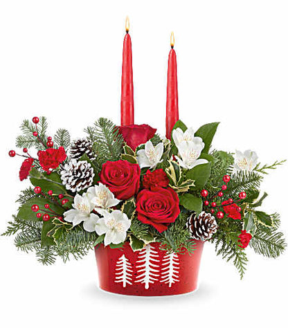 Teleflora's Evergreen Charm Centerpiece by CCFC