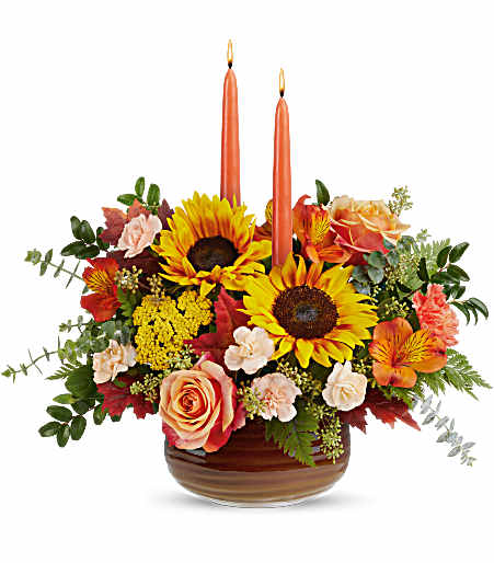 Teleflora's Fall's Harvest Centerpiece by CCF –  Charleston Cut Flower Company, Charleston WV