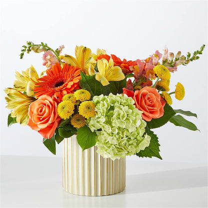 Autumn Sunshine Bouquet with Ivory Vase –  Charleston Cut Flower Company, Charleston WV