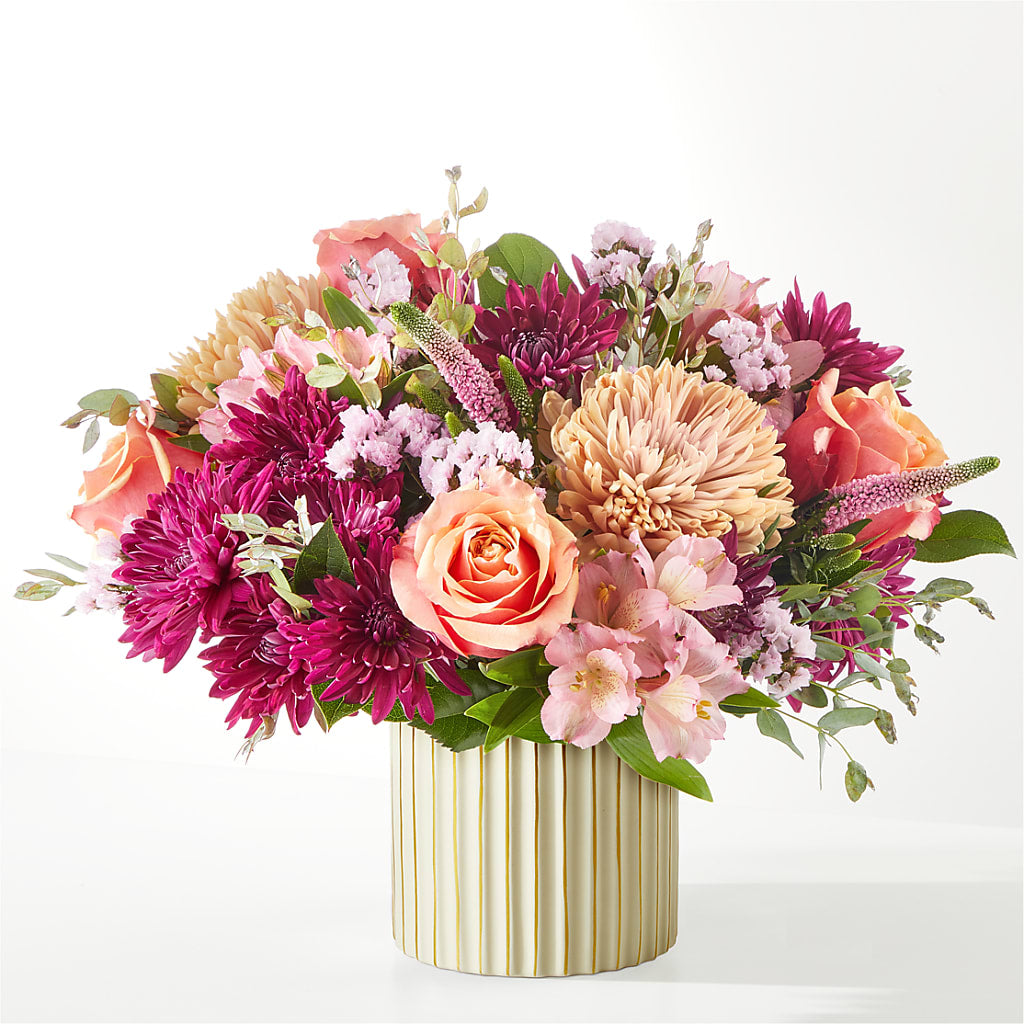 Berry Cobbler Bouquet with Ivory Vase –  Charleston Cut Flower Company, Charleston WV