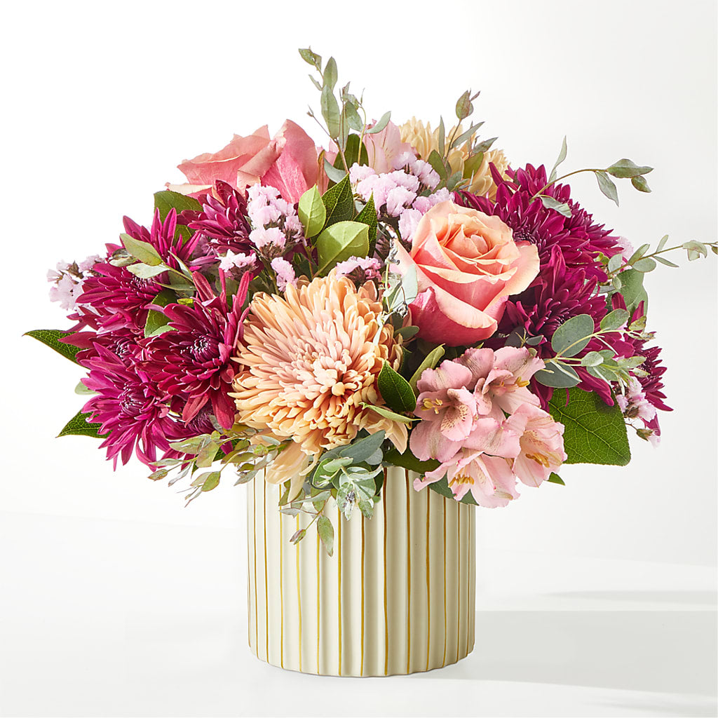Berry Cobbler Bouquet with Ivory Vase –  Charleston Cut Flower Company, Charleston WV