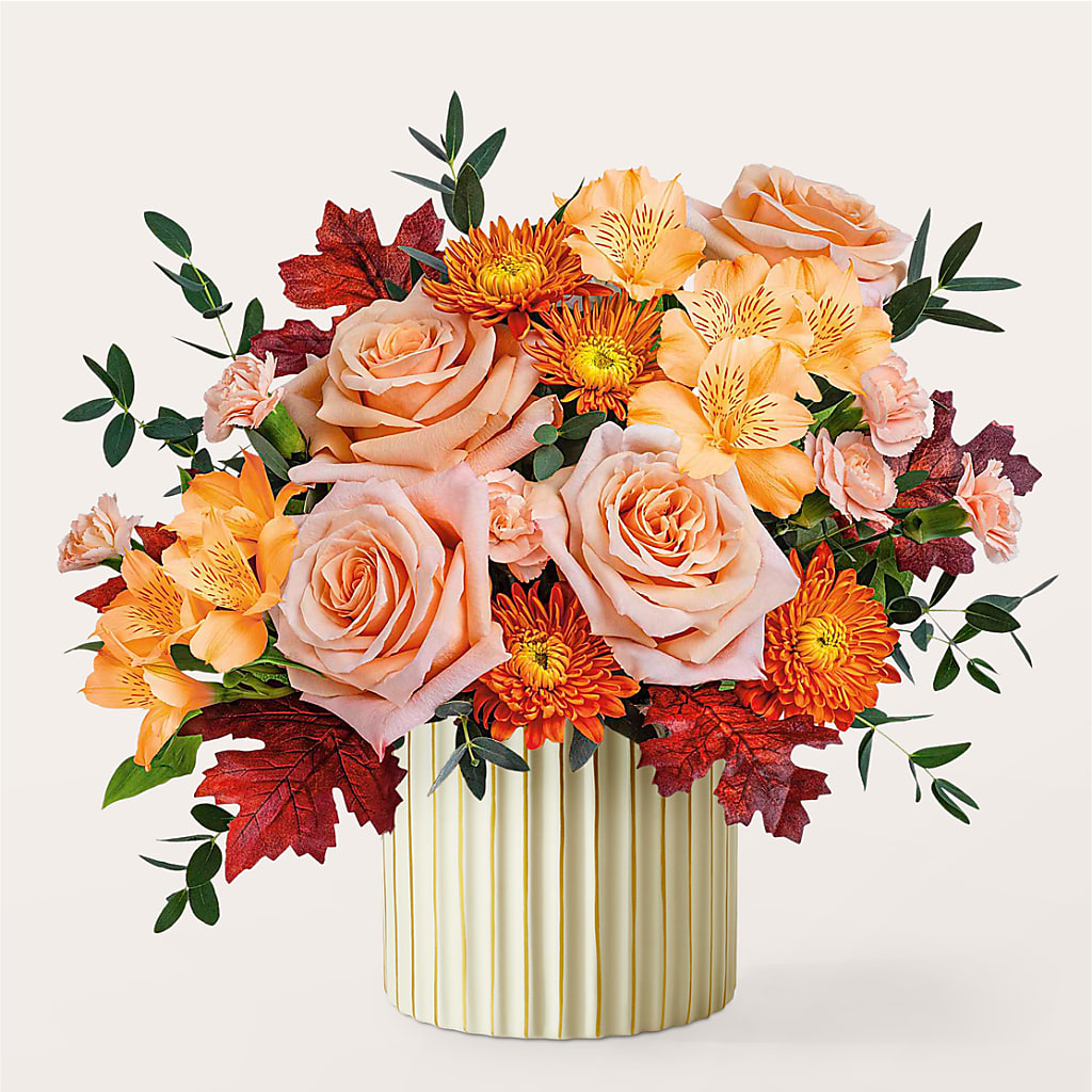 Spiced Latte Bouquet with Ivory Vase –  Charleston Cut Flower Company, Charleston WV