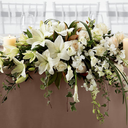 White Linen Arrangement –  Charleston Cut Flower Company, Charleston WV