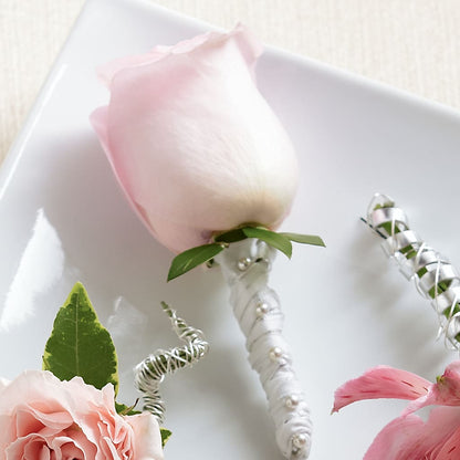 Pink Rose Boutonniere –  Charleston Cut Flower Company, Charleston WV